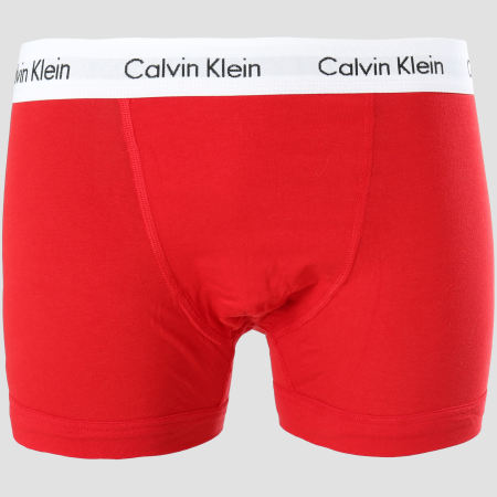 Calvin Klein - Set di 3 boxer in cotone elasticizzato U2662G rosso bianco blu navy