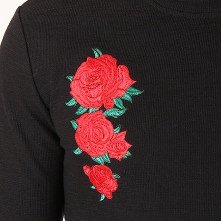 Hechbone - Tee Shirt Manches Longues Oversize Par Noir Floral