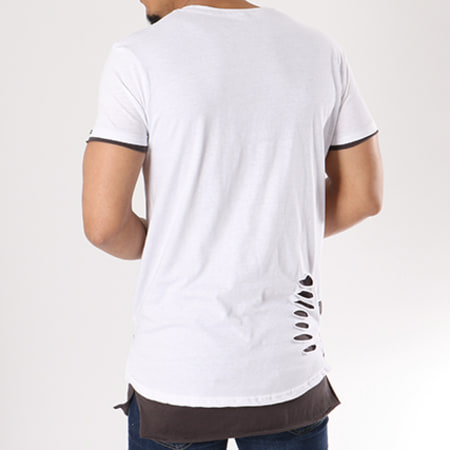 MZ72 - Tee Shirt Oversize Tali Blanc Gris Anthracite