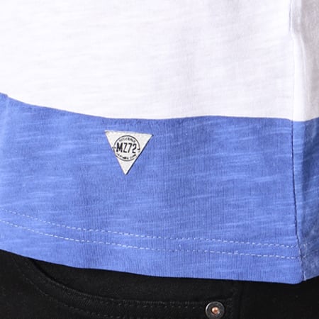 MZ72 - Tee Shirt Poche Tamark Blanc Bleu Roi