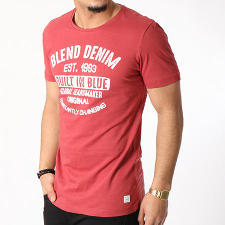 Blend - Tee Shirt 20705334 Rouge Brique