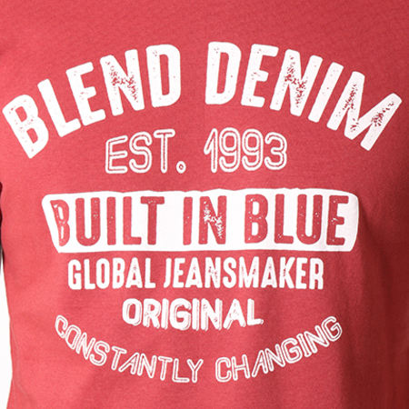 Blend - Tee Shirt 20705334 Rouge Brique