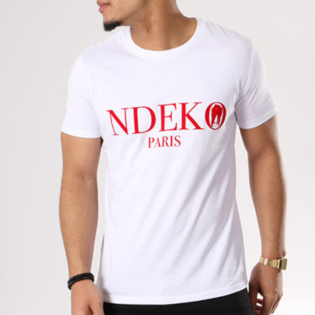 KeBlack - Tee Shirt Typo Blanc Rouge