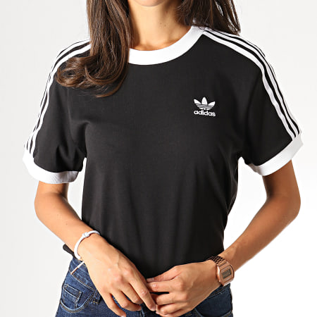 Adidas Originals - Tee Shirt Femme 3 Stripes CY4751 Noir Blanc