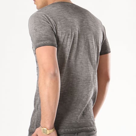 American People - Tee Shirt Galopin Gris Anthracite Chiné