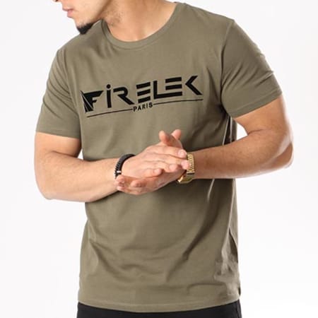 Firelek - Tee Shirt Logo Feutrine Vert Kaki