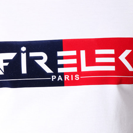 Firelek - Tee Shirt Logo Bicolore Feutrine Blanc Rouge Bleu Marine
