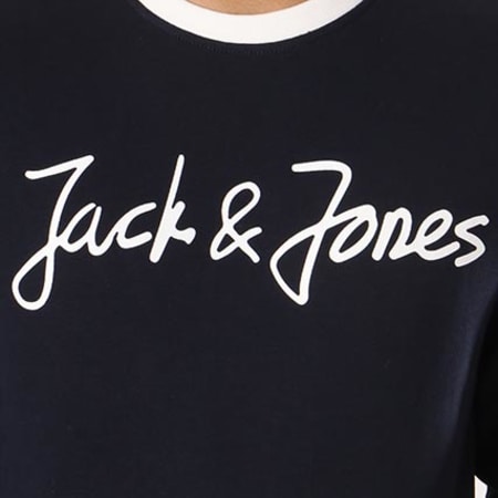 Jack And Jones - Sweat Crewneck Legend Mix Bleu Marine Blanc 