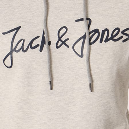 Jack And Jones - Sweat Capuche Legend Mix Gris Chiné Bleu Marine