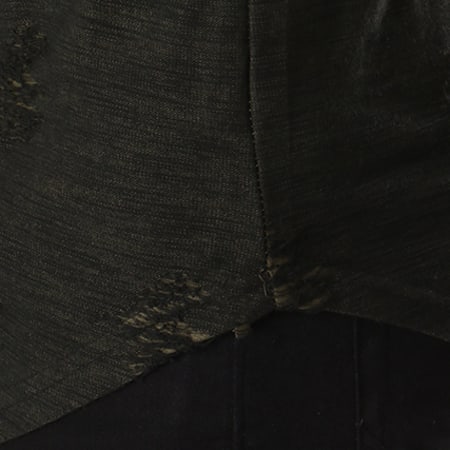 John H - Tee Shirt Oversize 1829 Vert Kaki Dégradé Noir