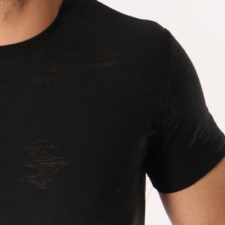 John H - Tee Shirt Oversize 1829 Noir Dégradé Gris