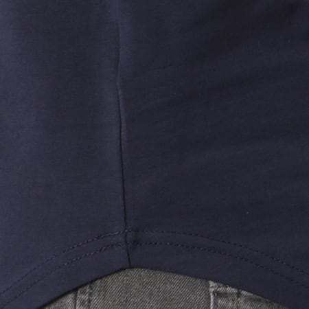 John H - Tee Shirt Oversize Avec Bandes 1803 Bleu Marine