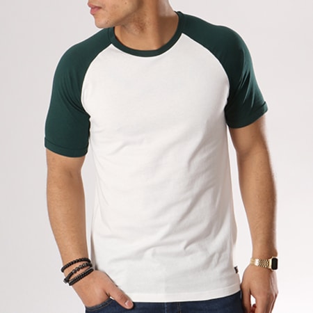 Produkt - Tee Shirt Auk Contrast Blanc Vert