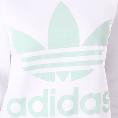 Adidas Originals - Sweat Crewneck Oversize Femme CY4757 Blanc Vert Clair
