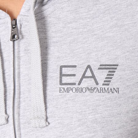 EA7 Emporio Armani - Sweat Zippé Capuche 3ZPM59-PJ05Z Gris Chiné