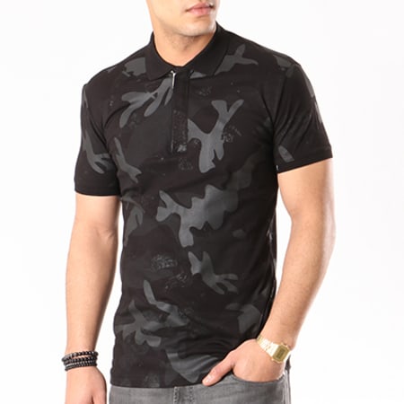 Ikao - Polo Manches Courtes F100 Camouflage Noir