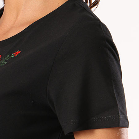 Girls Outfit - Tee Shirt Femme 9222 Noir Floral
