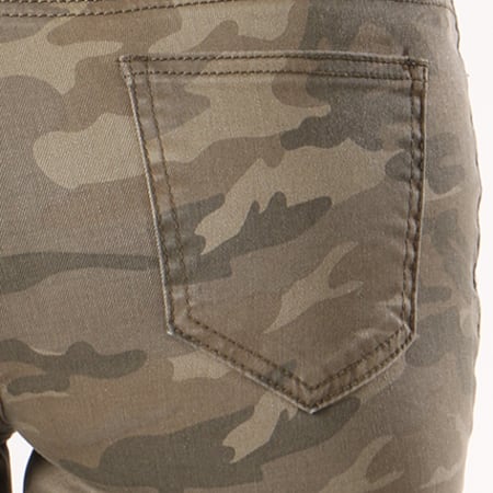 Girls Outfit - Pantalon Cargo Femme H263-1 Vert Kaki Camouflage