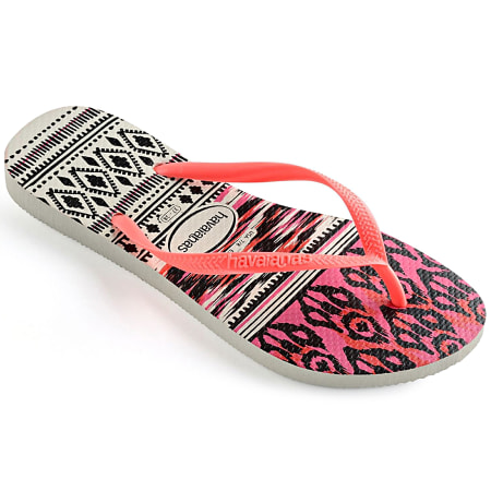 Havaianas - Tongs Femme Slim Tribal White Coral New