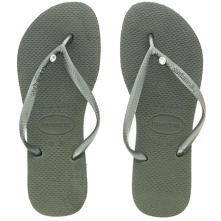 Havaianas - Tongs Femme Slim Crystal Glamour Green Olive
