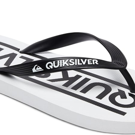 Quiksilver - Tongs Java Wordmark Blanc Noir