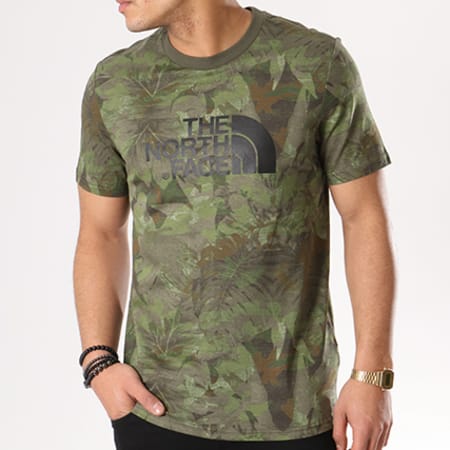 The North Face - Tee Shirt Easy Vert Kaki Noir Camouflage