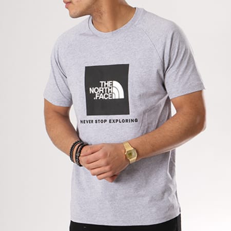 The North Face - Tee Shirt Red Box Gris Chiné Noir