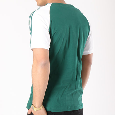 Adidas Originals - Tee Shirt 3 Stripes CW1206 Vert Blanc