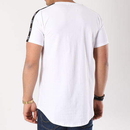 Berry Denim - Tee Shirt Oversize Bande Brodée TY0139 Blanc Noir