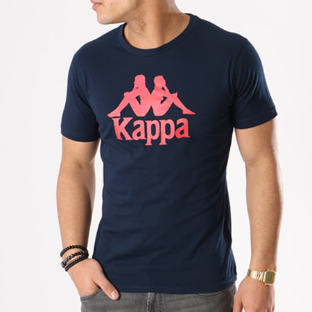 Kappa - Tee Shirt Estessi Bleu Marine Rouge