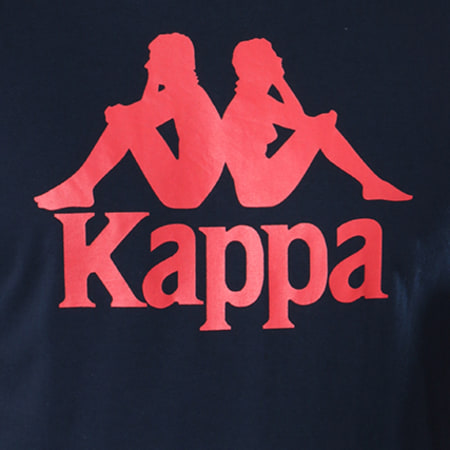 Kappa - Tee Shirt Estessi Bleu Marine Rouge