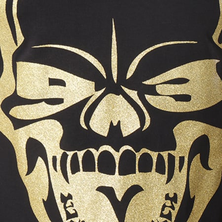 Untouchable - Tee Shirt Skull Noir Doré