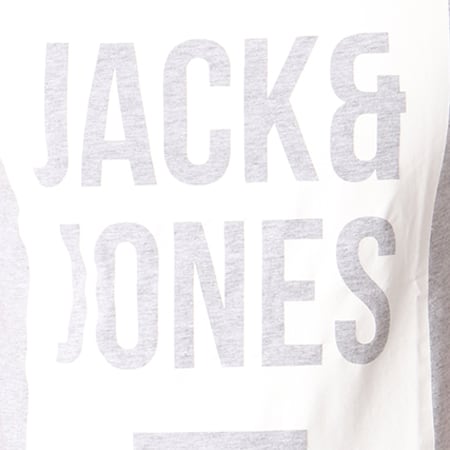 Jack And Jones - Tee Shirt Holy Gris Chiné Blanc