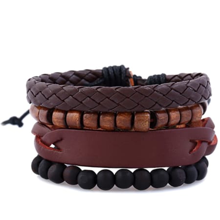 California Jewels - Lot De 4 Bracelets Mingle Noir Marron