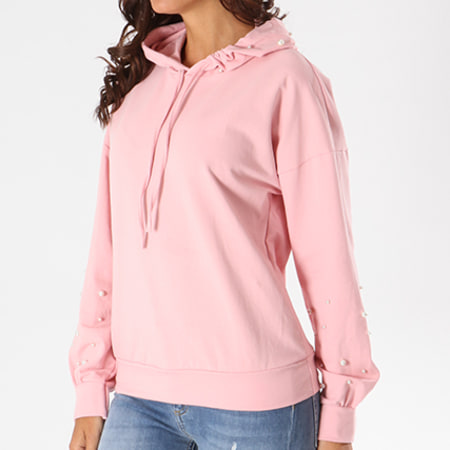 Girls Outfit - Sweat Capuche Perles Femme 6333 Rose