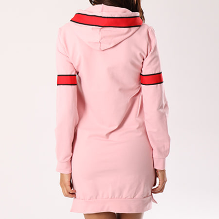 Girls Outfit - Robe Capuche Bandes Brodées Femme 6345 Rose Rouge