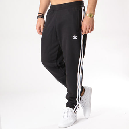 Adidas Originals - Pantalon Jogging Bandes Brodées 3 Stripes CW2981 Noir Blanc 