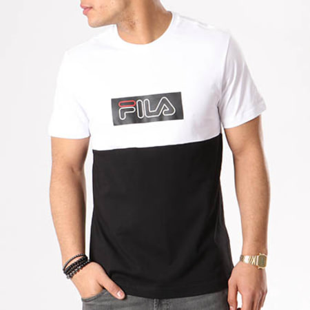 Fila - Tee Shirt Carve Blocked Blanc Noir