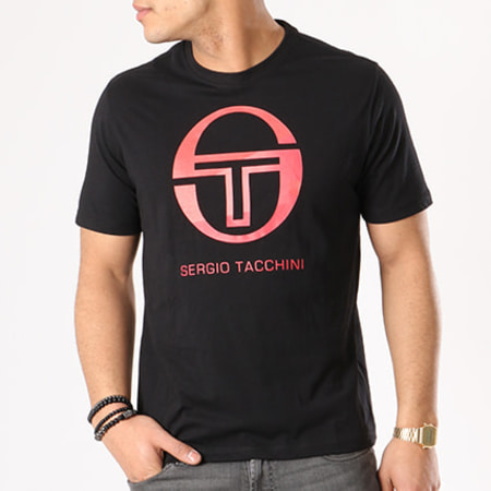 Sergio Tacchini - Tee Shirt Elbow Noir Rouge