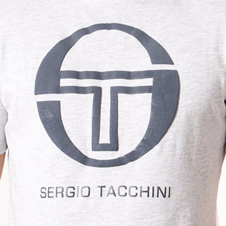 Sergio Tacchini - Tee Shirt Iberis Gris Chiné Blanc
