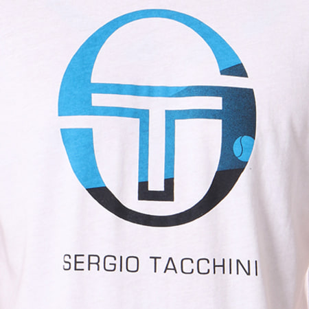 Sergio Tacchini - Tee Shirt Elbow Blanc Bleu