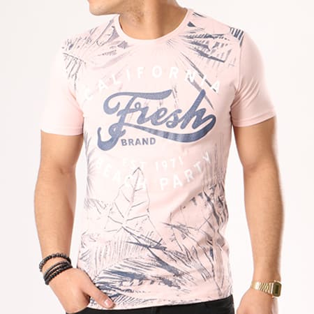 The Fresh Brand - Tee Shirt SHTF053 Rose Bleu Marine