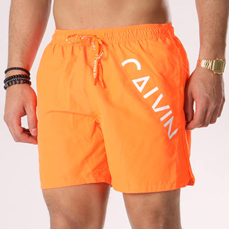 Calvin Klein - Short De Bain Medium Drawstring 0168 Orange Fluo