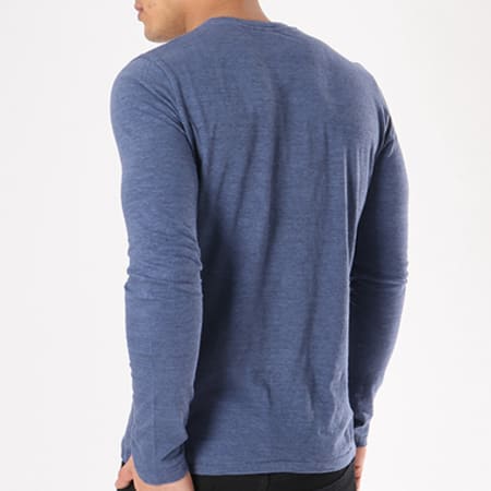 Pepe Jeans - Tee Shirt Manches Longues Tadao Bleu Marine Chiné