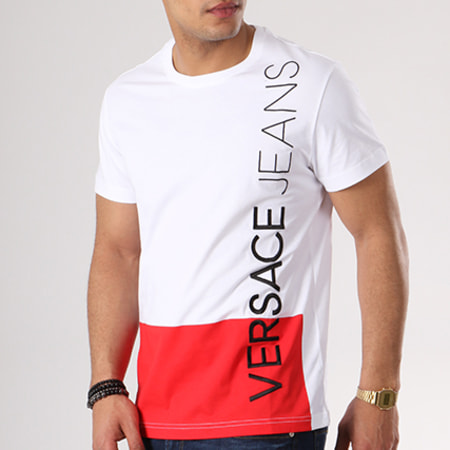 Versace Jeans Couture - Tee Shirt Print 21 Blanc Rouge 