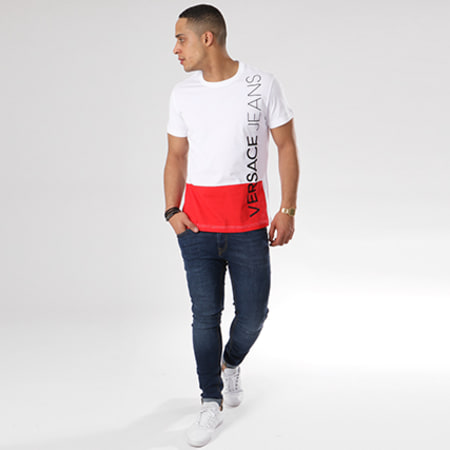 Versace Jeans Couture - Tee Shirt Print 21 Blanc Rouge 