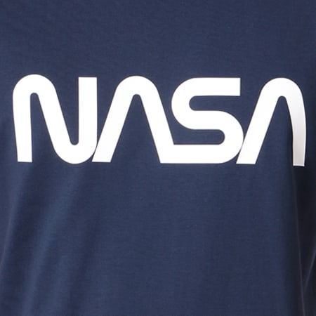 NASA - Camiseta Logo Gusano Azul Marino