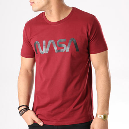 NASA - Tee Shirt Worm Logo Bordeaux