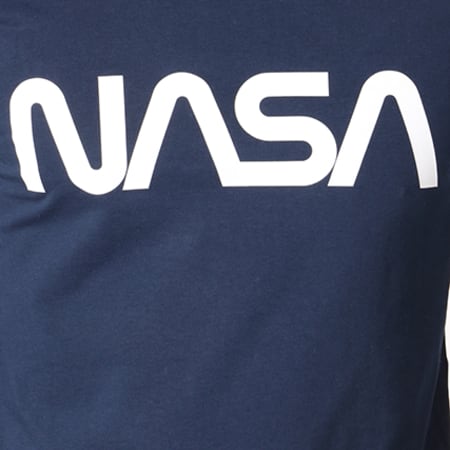 NASA - Tee Shirt Manches Longues Worm Logo Bleu Marine
