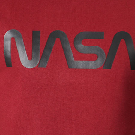 NASA - Sudadera cuello redondo Logo Gusano Burdeos